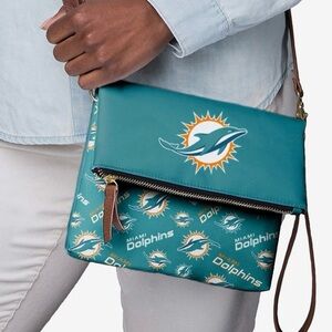 Miami Dolphins Printed Collection Foldover Tote Bag